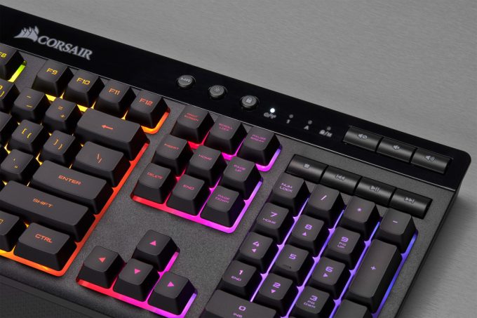 Corsair K57 RGB WIRELESS Media And Arrow Keys Lights On