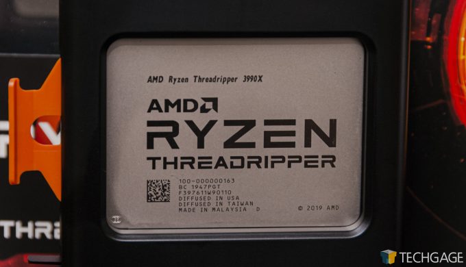 AMD Ryzen Threadripper 3990X Closeup