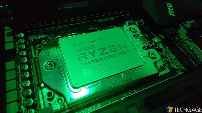 AMD Ryzen Threadripper 3990X Under Green Light