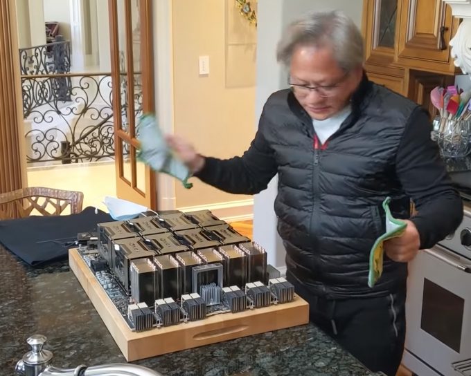 NVIDIA's Jensen Huang With World's Largest Graphics Card