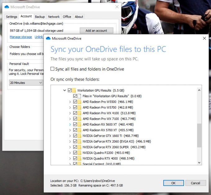OneDrive Folders Synchronization