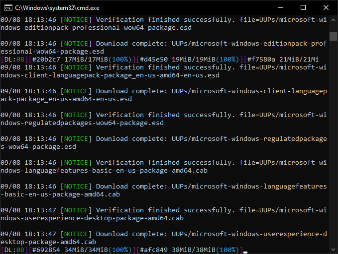 UUP dump Creating Windows ISO