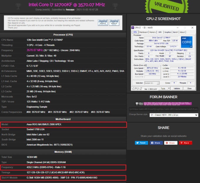 ASUS and GSKILL DDR5-8704 Overclock copy
