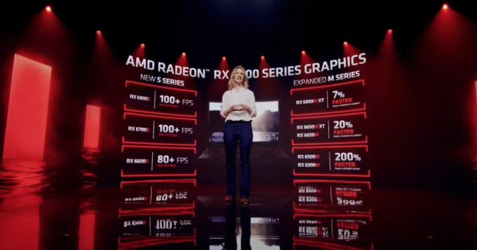 AMD's Laura Smith Showing Off New Mobile Radeon GPUs At CES 2022