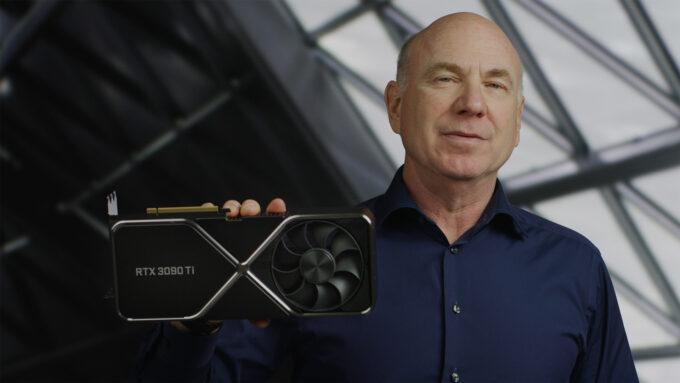NVIDIA's Jeff Fisher Showing Off GeForce RTX 3090 Ti Graphics Card