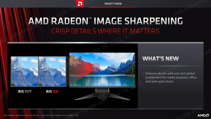 AMD Radeon Image Sharpening Updates