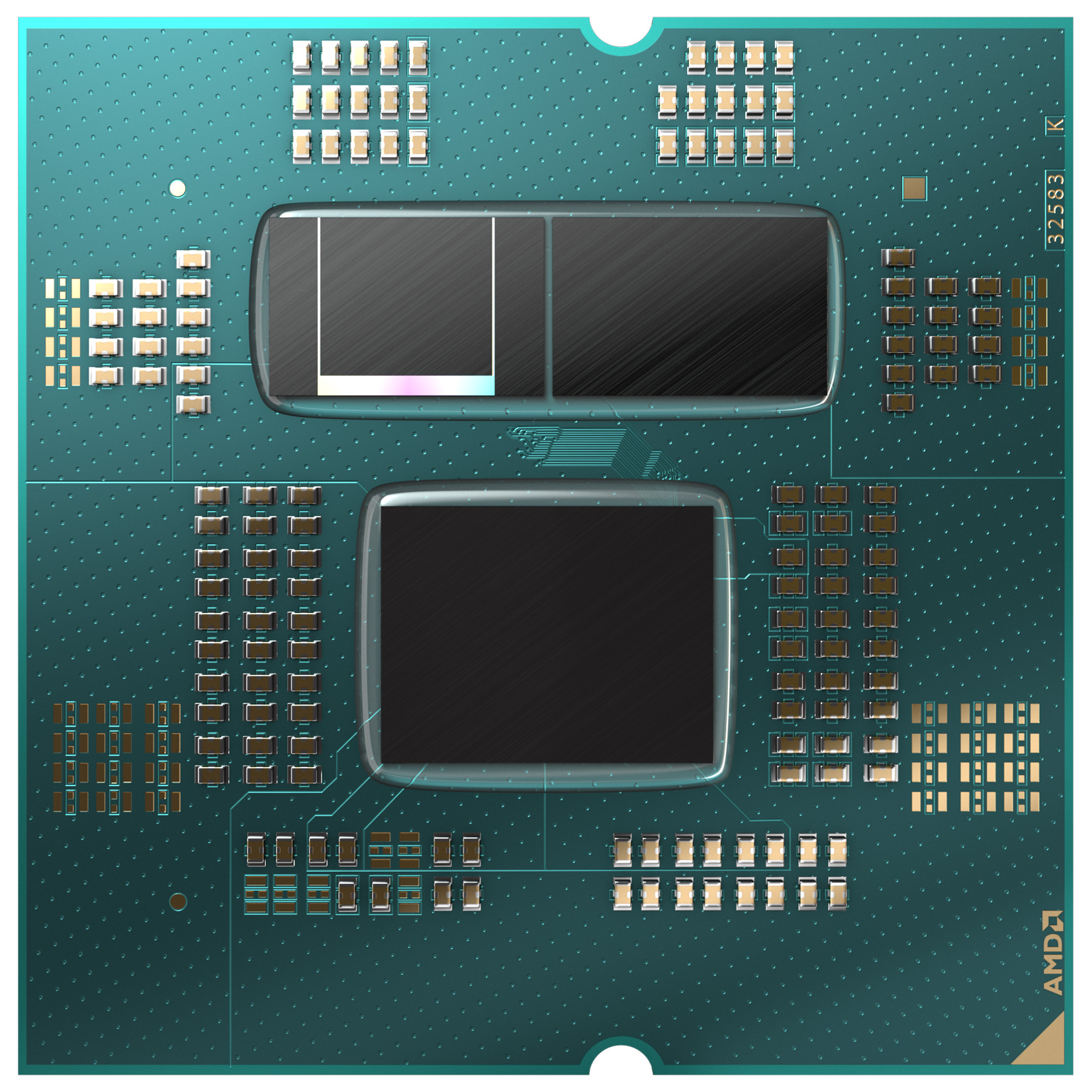 AMD Zen 4 3D V-Cache Dual-CCD Chip Shot
